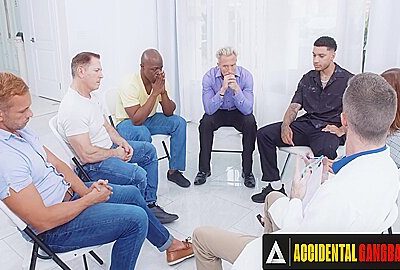 Accidental Gangbang – Hot Therapist Jesse Pony Leads A Group Of Widowers Into A Gangbang