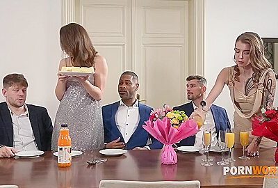 Cock Hungry Hotties Eden Ivy And Lily Labeau Bring In The New Year With A Dp Gangbang Gp2864