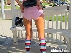 Solo skater cutie chloe masturbates