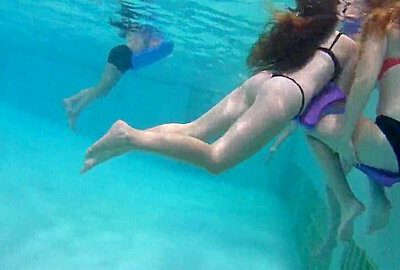 Underwater Thong With Some Playful Ass Grab