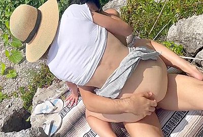 Wife Gets Double Creampie From Husband And His Friend On Public Beach