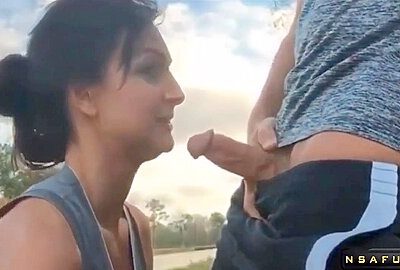 French Milf Outdoor Blowjob Cum In Mouth